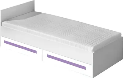 Produktbild von Kinderbett / Jugendbett Walter 11 inkl. Lattenrost, Farbe: Weiß Hochglanz / Lila - 90 x 200 cm (B x L)