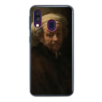 Produktbild von MuchoWow® Handyhülle Schutzhülle Hülle für Samsung Galaxy A40 Selbstbildnis als Apostel Paulus - Gemälde von Rembrandt van Rijn Silikon Softcase Handy Hülle - Handy-Tasche