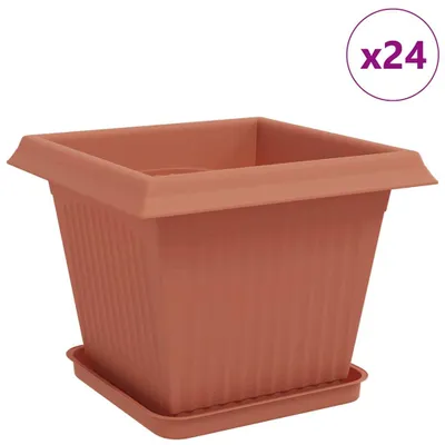 Produktbild von Blumentöpfe 24 pcs Ziegelrot 33 x 33 x 26 cm Kunststoff