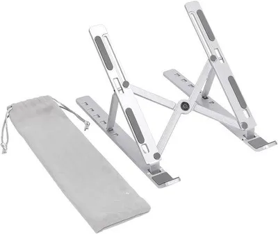 Productafbeelding van Famanu Laptopstandaard, draagbaar, aluminium, verstelbaar, 5 hoogtestanden