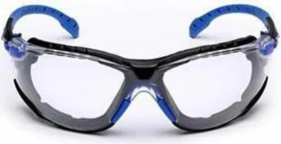 A pair of safety glasses on a white background.