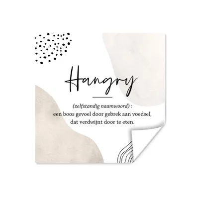 Produktbild von MuchoWow® Poster Hungrig - Sprichwörter - Definition von hungrig - Wörterbuch - Zitate 100x100 cm - Babyzimmer