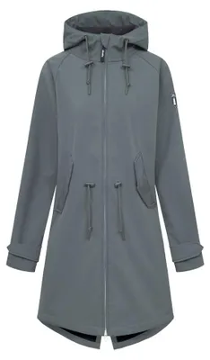Produktbild von DERBE HAMBURG FRIESE ISLAND Damen Softshell-Mantel, Größe:40, Farbe:Lava Smoke / Navy