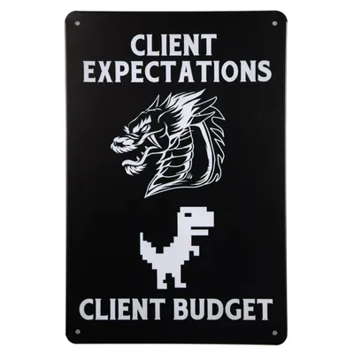 Produktbild von Kundenerwartungen Blechschild - Metallschild - Vintage blechschild - Metall poster - Retro blechschild.