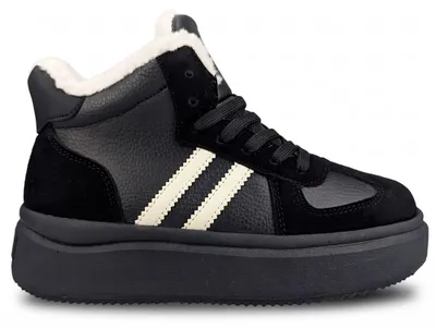 Produktbild von Kinder Gefüttert High Top Sneaker Isoliert Freizeitschuhe in Schwarz Alcamo Gr.36
