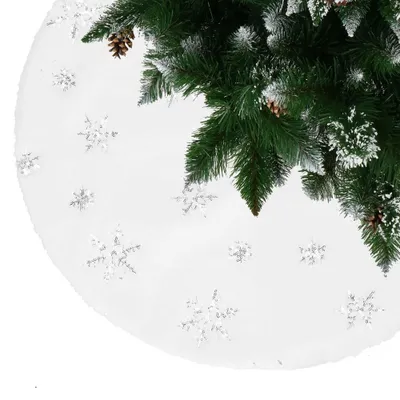 Immagine prodotto di Tappeto sotto l'albero di Natale 90 cm bianco, decorazioni natalizie