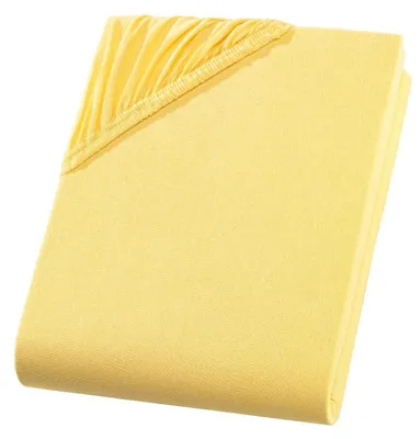 Produktbild von Spannbettlaken 180x200 cm - 200x220 cm - Gelb - Jersey Wasserbett Boxspringbett Übergröße