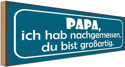 Produktbild von vianmo Holzschild 10x27 cm Papa nachgemessen du großartig Männer Frauen