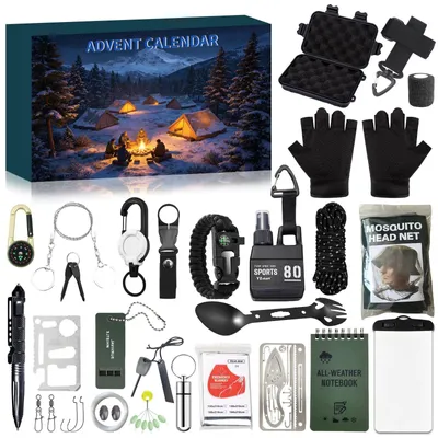 Produktbild von Survival Adventskalender 2026 Männer Adventskalender Camping Werkzeug Kit