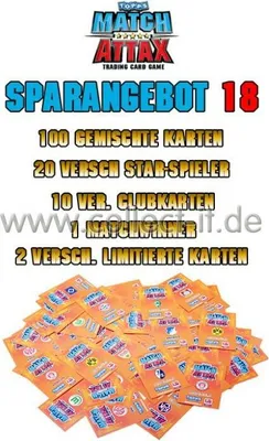Produktbild von Match Attax - Sparangebot 18 - Saison 10/11 - 100 Karten+20 Star+10 Clubkarten+1 Matchwinner+2 Limitierte