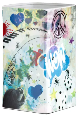 Produktbild von Gilde Tischleuchte, "Street Art", Graffitimotiv, Porzellan, mehrfarbig, VE 1, L. 12.5 cm, B. 12.5 cm, H. 22 cm 32048 4063387320488