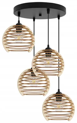 Produktbild von Hängelampe, Deckenleuchter, Holz, LED-Lampenschirm