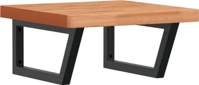 Imagen del producto de vidaXL Estante para lavabo, montaje en pared, acero y madera maciza de haya