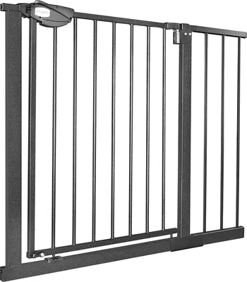 Obrázok produktu pre YARDI zábrana na schody, dvojitý zámok, extra bezpečná kovová zábrana na dvere, čierna, 95-105 cm, zábrana na dvere | 90° doraz | automatické zatváranie