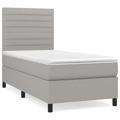 Produktbild von vidaXL Boxspringbett mit Matratze Hellgrau 90x190 cm Stoff