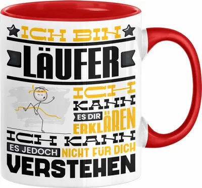 Produktbild von Läufer Geschenk Tasse Geschenkidee für Läufer Geburtstag Lustiger Spruch Ich Bin Läufer Ich Kann Es Dir Erklären Aber Nicht Für Dich Verstehen (Rot)
