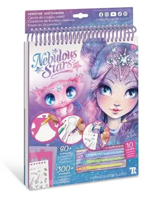Zdjęcie produktu dla Szkicownik z kredkami szablonami i naklejkami Nebulous Stars