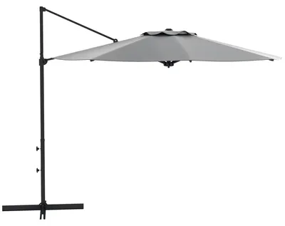 Produktbild von Outsunny Ampelschirm ca. Ø3m Neigbarer Sonnenschirm mit Kurbel, Drehbar Grau