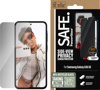 Immagine prodotto di Vetro privacy con applicatore per Galaxy A36 5G, Safe by PanzerGlass Ultra-Wide Fit Privacy + EasyAligner