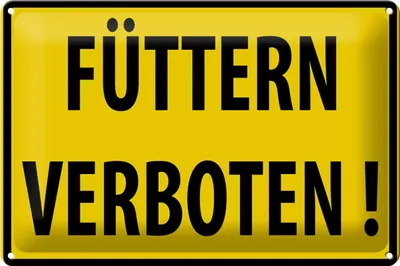 Produktbild von Blechschild Warnschild 30x20cm Füttern Verboten