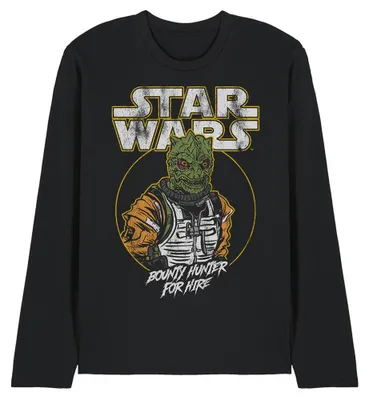 Produktbild von Star Wars - "Bounty Hunter For Hire" T-Shirt für Herren/Damen Uni, Langärmlig TV41321 (XL) (Schwarz)