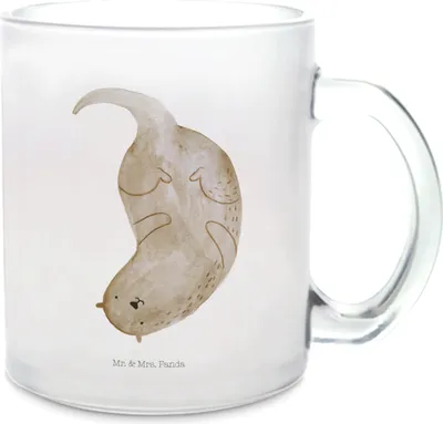Produktbild von Mr. & Mrs. Panda Pott Otter Kopfüber - Transparent - Geschenk, Haferl, Seeotter See, Niedlich, getränkebecher, Teetasse, Süß, Tee Tasse, Teeglas