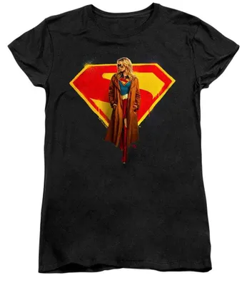 Immagine prodotto di Supergirl - T-shirt da donna, aderente, modello TV41328 (taglia L) (nero)
