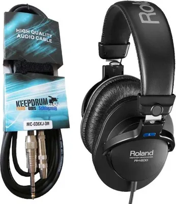 Image de Roland RH-200 Black avec câble d'extension de 3m