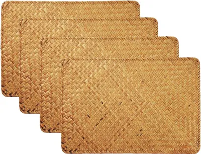 Immagine prodotto di Set di 4 tovagliette in rattan intrecciato - tovagliette naturali - 4 pezzi - seagrass - 43 x 30 cm