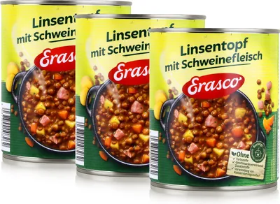 Produktbild von Erasco Linsentopf mit Schweinefleisch 800g Fertigessen (3er Pack)