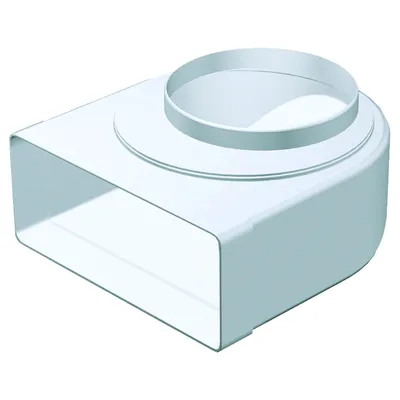 Immagine prodotto di Gomito di ventilazione piatto fisso che collega un condotto 220 x 90 mm a un fi125 VENTI