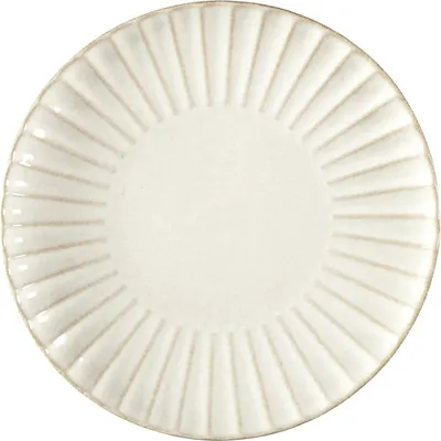 Produktbild von HowHomely | Dessertteller - Teller - 22 cm - Beige - Keramik - Gerillt