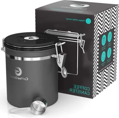 Obrázok produktu pre Kávové nádoby Famanu – dóza s ventilom na CO2 a odmerkou, veľkosť: stredná, farba: sivá