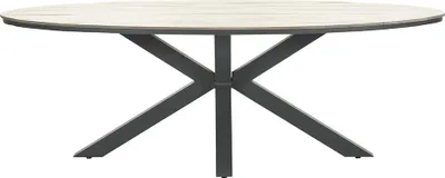 Productafbeelding van Edison tafel 220x115xH75 carbon black/light teak polyw Garden Impressions