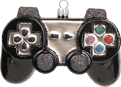 Produktbild von Christbaumschmuck Glas Game Controller PC 11.5cm schwarz / silber