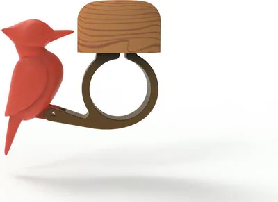 Immagine prodotto di Campanello per bicicletta "Woodpecker" - divertente campanello dal design in legno