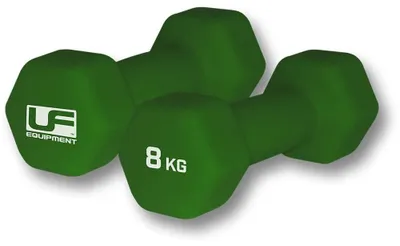Image de Urban Fitness haltères en néoprène - Poids hexagonaux 2 x 8kg vert