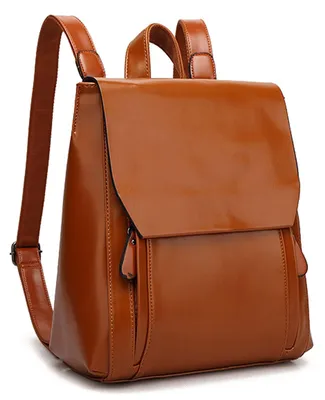 Imagen del producto de Mochila de cuero impermeable, ideal para la escuela y el tiempo libre