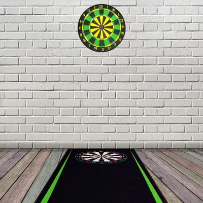 Produktbild von Dartmatte Dart Teppich Turnier Matte Abwurflinie Bodenschutz Zubehör Dartpfeile Dartscheibe Dartboard 2 Größen 237cm und 290cm verschiedene Designs Kingpower, Design:Design 01 (Grün 237x80cm)