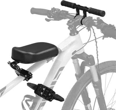 Immagine prodotto di Portaseggiolino per bambini da montare sul davanti della bicicletta - Seggiolino per bambini - Per pedalare insieme - Design pieghevole - Adatto a bambini dai 2 ai 5 anni - Colore: nero