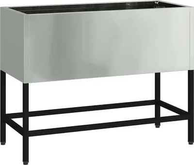 Image de vidaXL Planteur de jardin surélevé Argent 60 x 26 x 45 cm Acier galvanisé