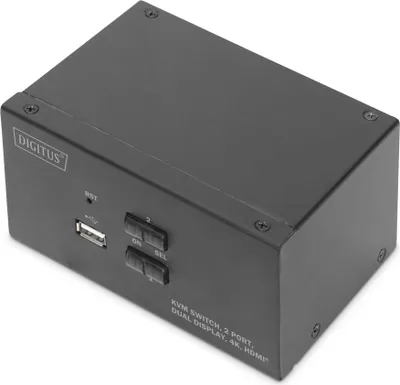 Immagine prodotto di Commutatore KVM DIGITUS a 2 porte con doppio display 4K, HDMI