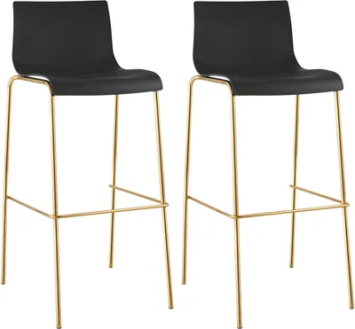 Obrázek produktu pro Sada dvou barových židlí Hover – plast | Barva: černá | Rozměry: 43 x 48 x 100 cm