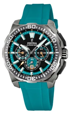 Produktbild von Festina Herrenuhr Chrono Bike Armbanduhr Kautschuk türkis UF20725/6