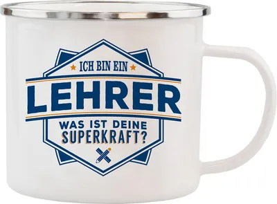 Produktbild von Echter Kerl Emaille Kaffeetasse Kaffeebecher Lehrer