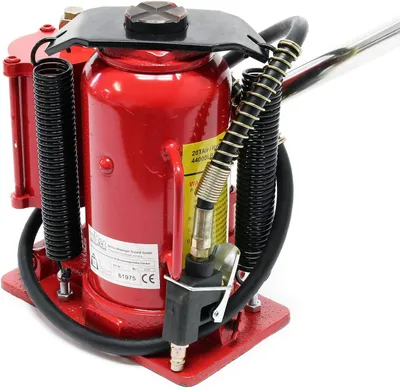 Zdjęcie produktu dla Hydrauliczna podnośnik samochodowy o udźwigu 20 ton, z pneumatycznym i ręcznym napędem. Podnośnik samochodowy z wbudowanym zaworem pneumatycznym