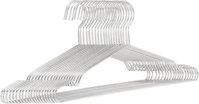 Image de 20 cintres, robustes, avec une épaisseur de 2,5 mm, en acier inoxydable, longueur de 45 cm, chromés