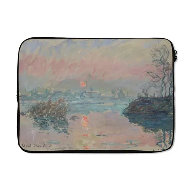 Produktbild von MuchoWow® Laptop Hülle 13 Zoll Sonnenuntergang an der Seine in Lavacourt - Gemälde von Claude Monet Laptoptasche - Laptophülle - Sleeve - Rundumschutz
