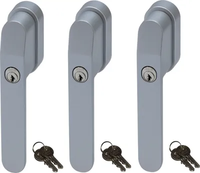 Produktbild von ABUS FG400 Abschließbarer Fenstergriff Silber, gleichschließend im Set 3 Stück