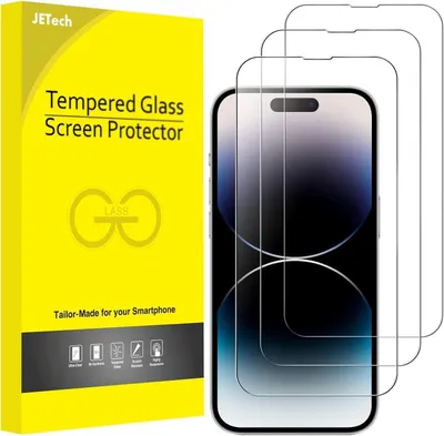 Produktbild von JETech Full Screen Schutzfolie iPhone 14 Pro Max 6,7 Zoll 9H Klar 3 Stück